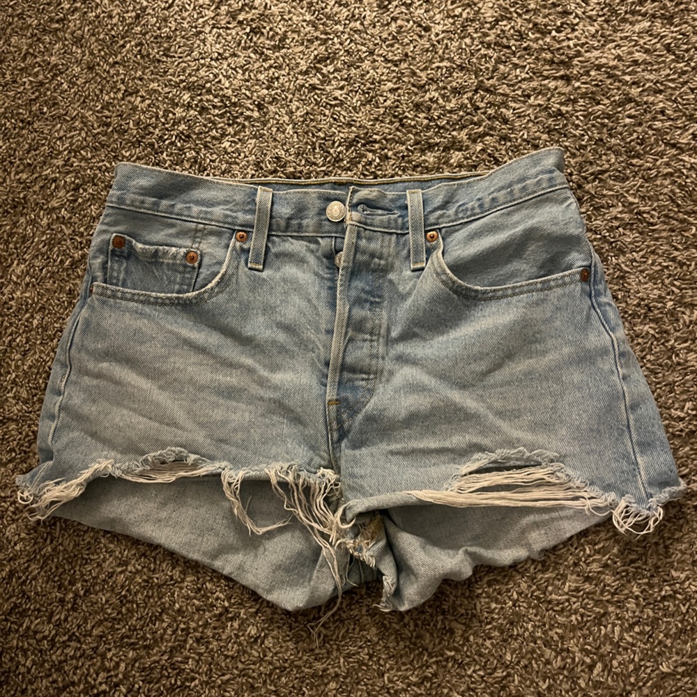 Levi’s 501 high rise denim shorts